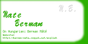 mate berman business card